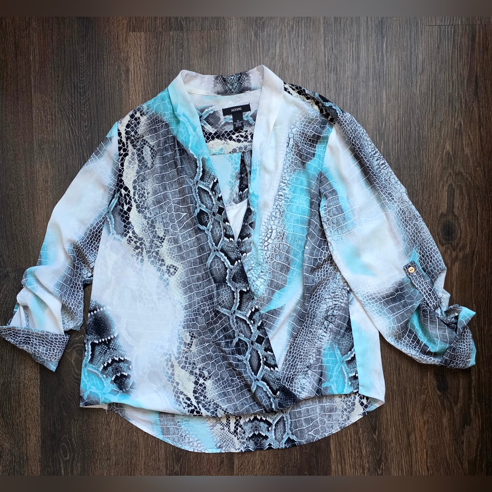 Alfani wrap python print blouse - image 1